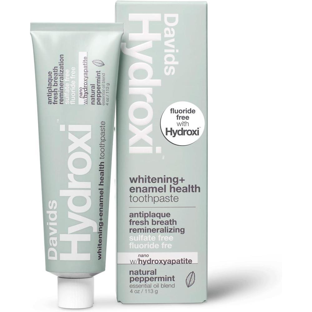 imageDavids Hydroxi Mild Mint Fluoride Free Nano Hydroxyapatite Toothpaste for Enamel Health ampamp Whitening Antiplaque SLS Free Kid Friendly Gentle Mint Flavor 4 oz Made in USANEW Whitening Mint